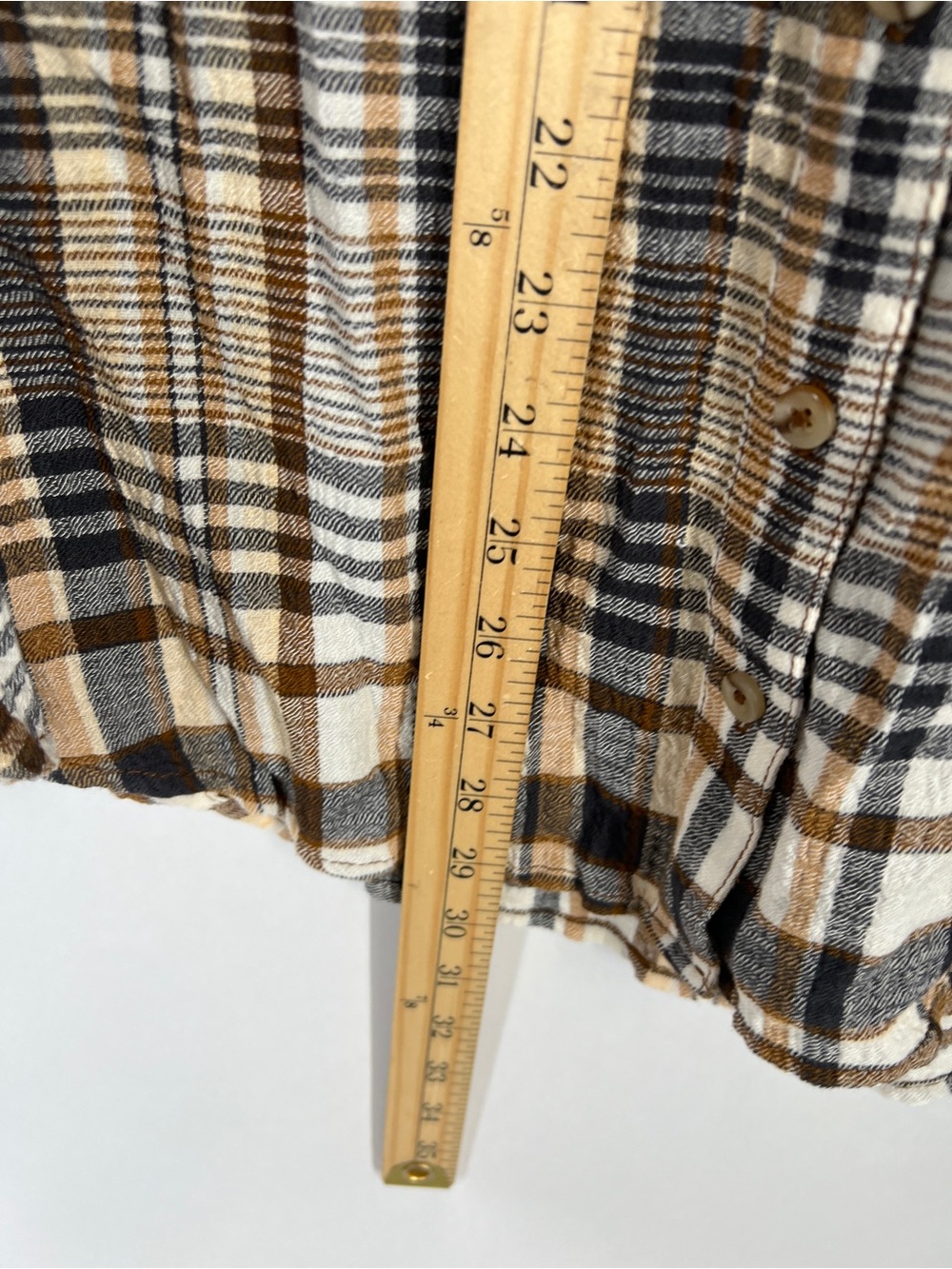 Pilcro Plaid Button-Up Shirt in Brown, Cream & Black - Picture 11 of 14